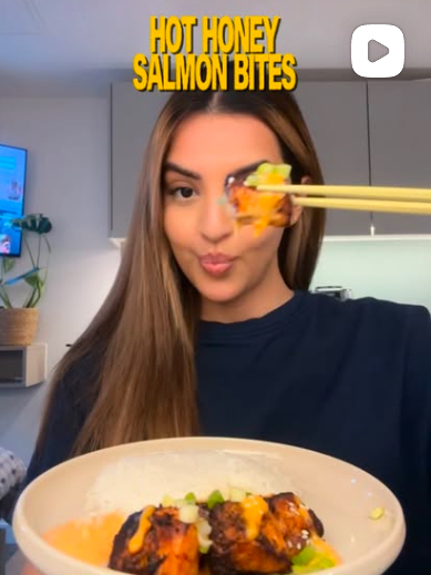 Hot Honey Salmon Bites